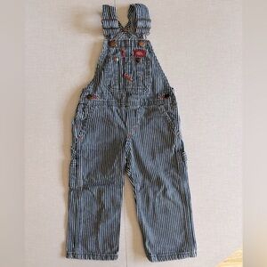 Dickies Toddler Blue Engineer Stripe Overalls 2T